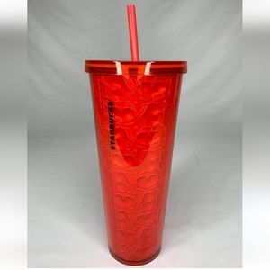 Starbucks 2019 Limited Edition Red Hearts Valentines Cup Tumbler VENTI 24oz